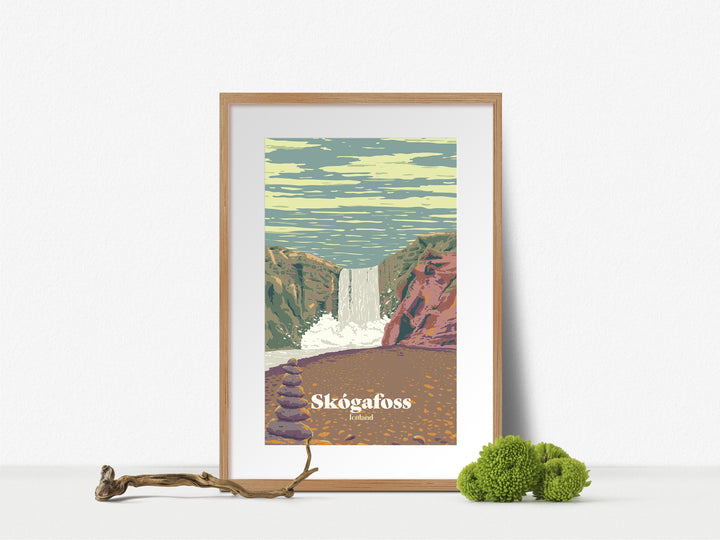 Skogafoss Iceland Travel Poster