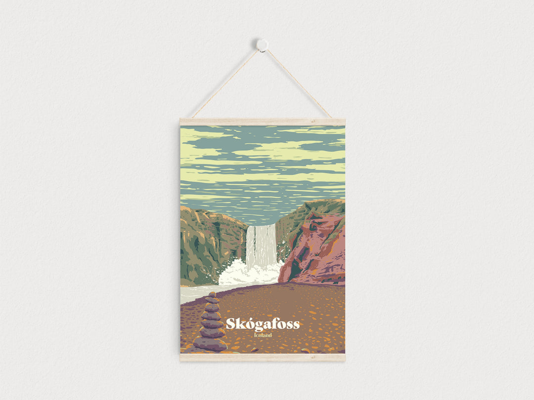 Skogafoss Iceland Travel Poster