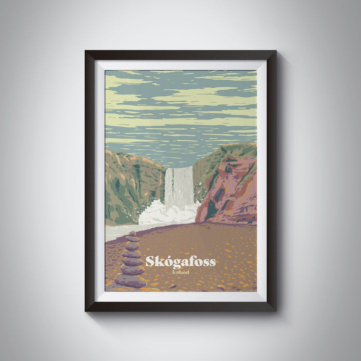 Skogafoss Iceland Travel Poster