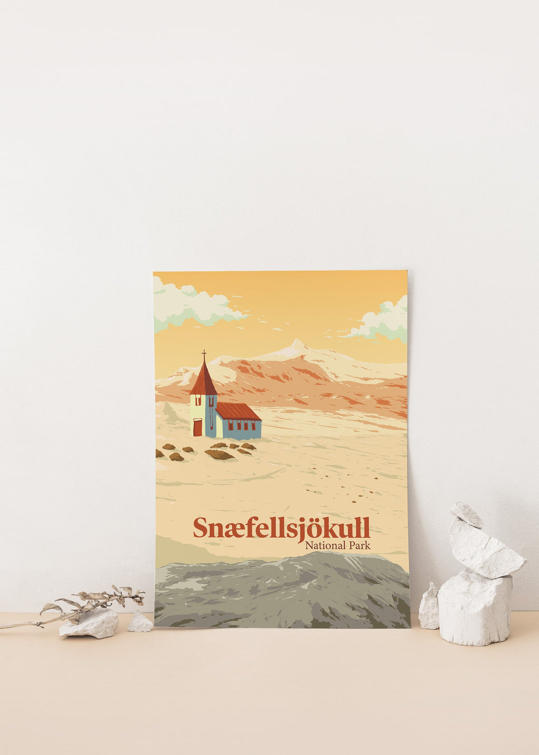 Snaefellsjokull National Park Iceland Travel Poster