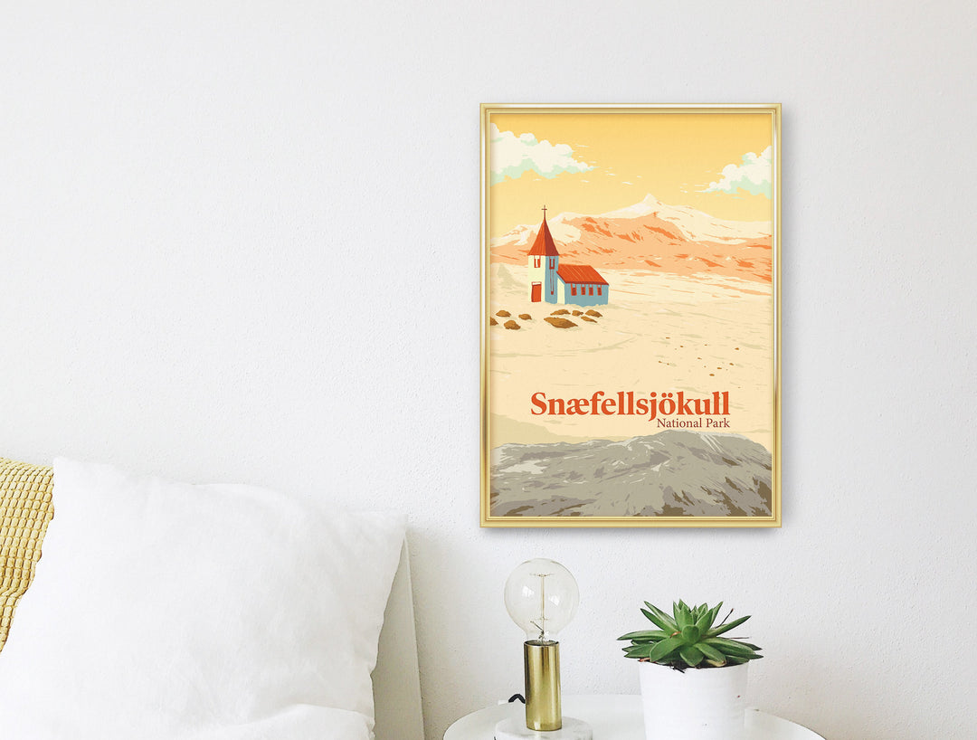 Snaefellsjokull National Park Iceland Travel Poster