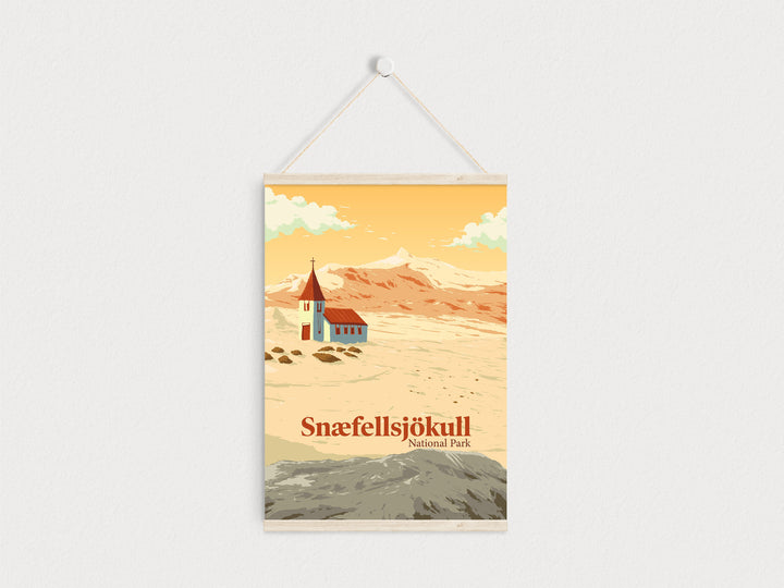 Snaefellsjokull National Park Iceland Travel Poster