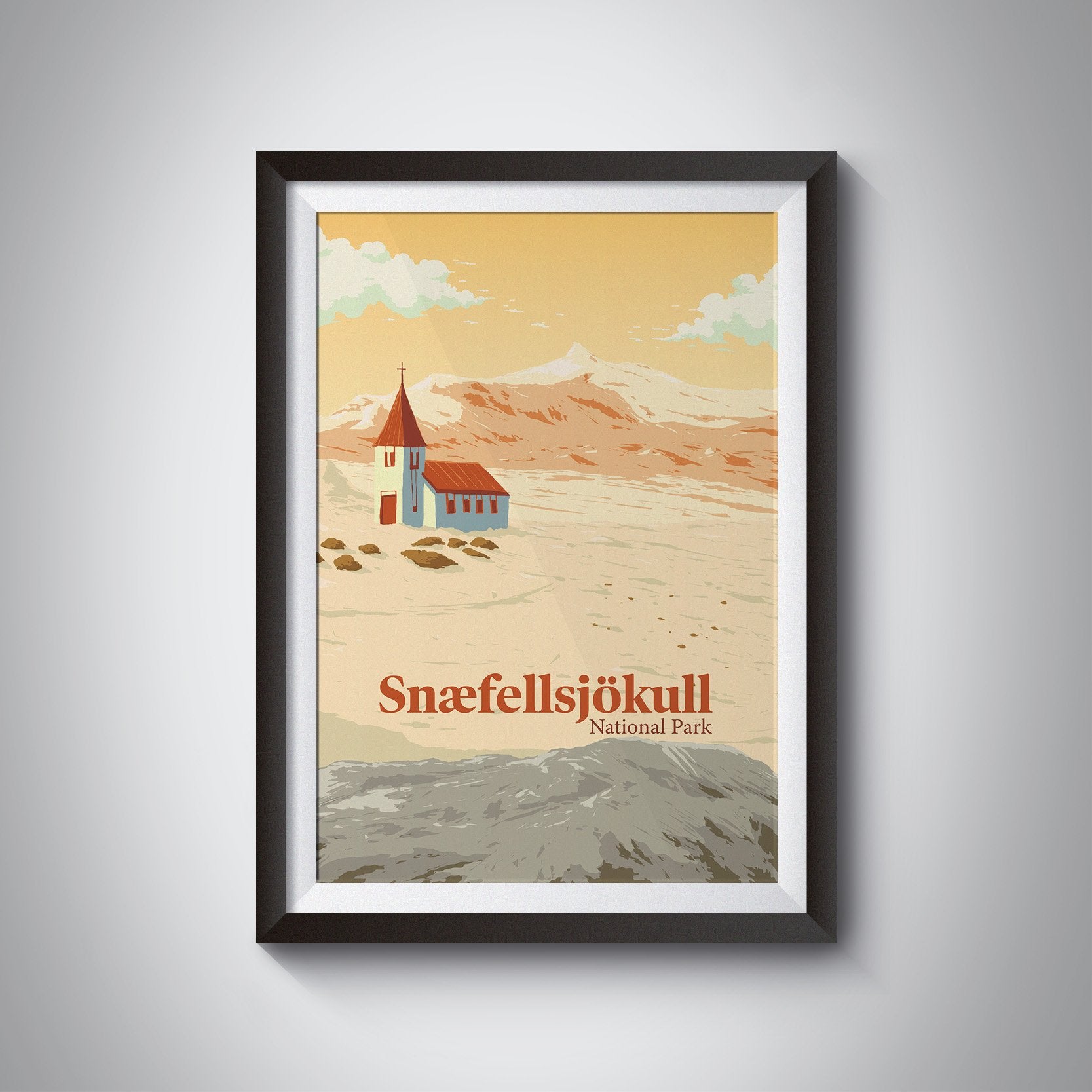 Snaefellsjokull National Park Iceland Travel Poster
