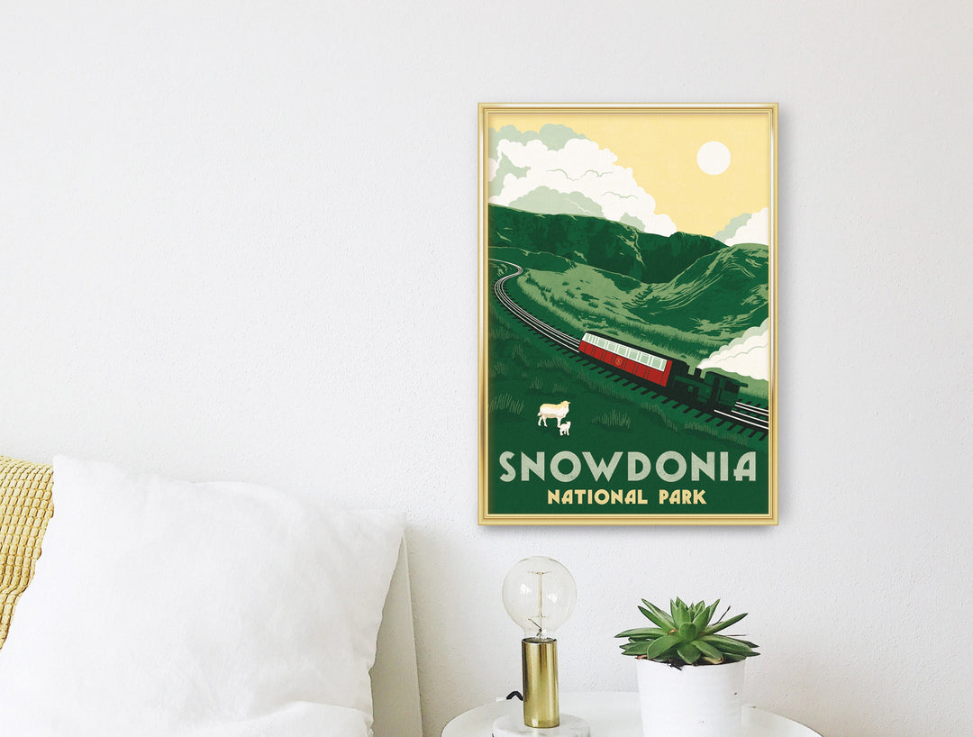 Snowdonia National Park Travel Poster Green