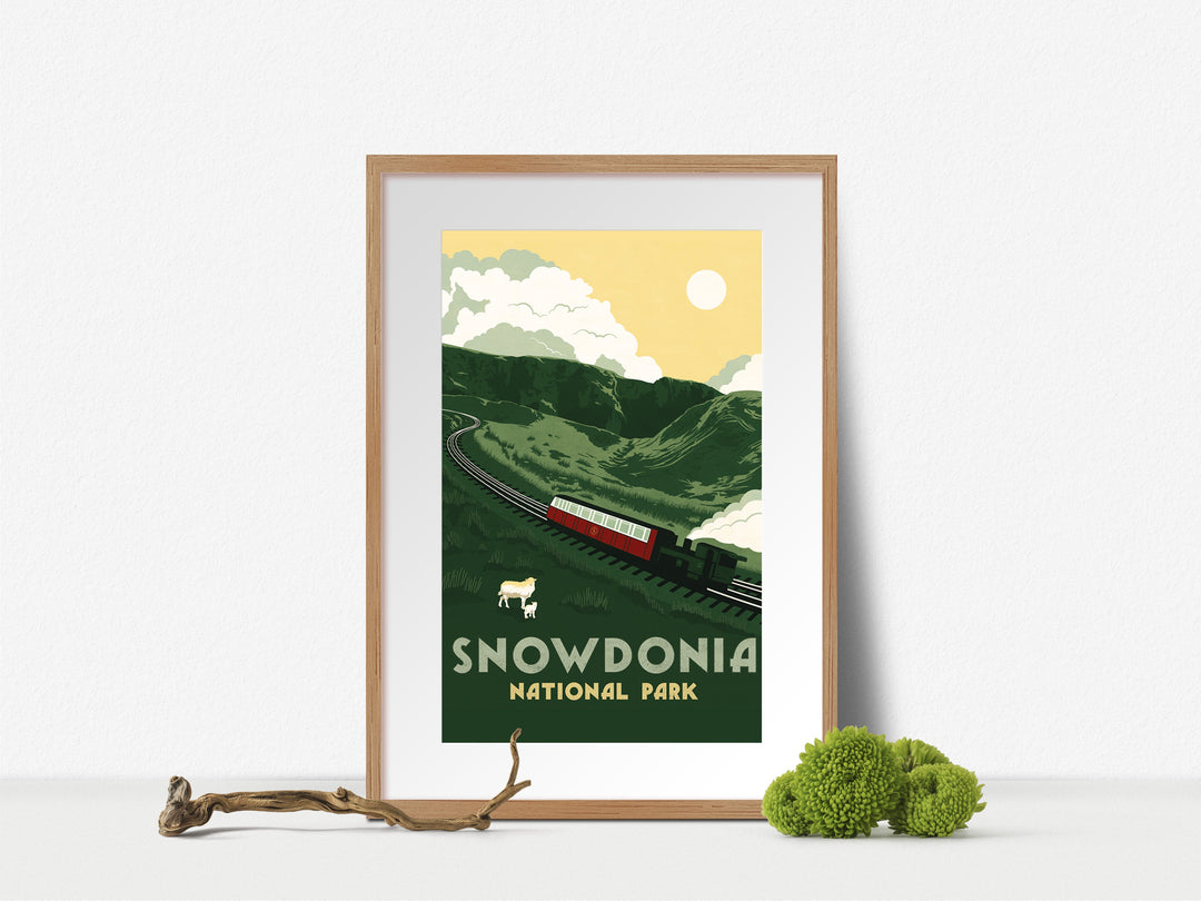 Snowdonia National Park Travel Poster Green