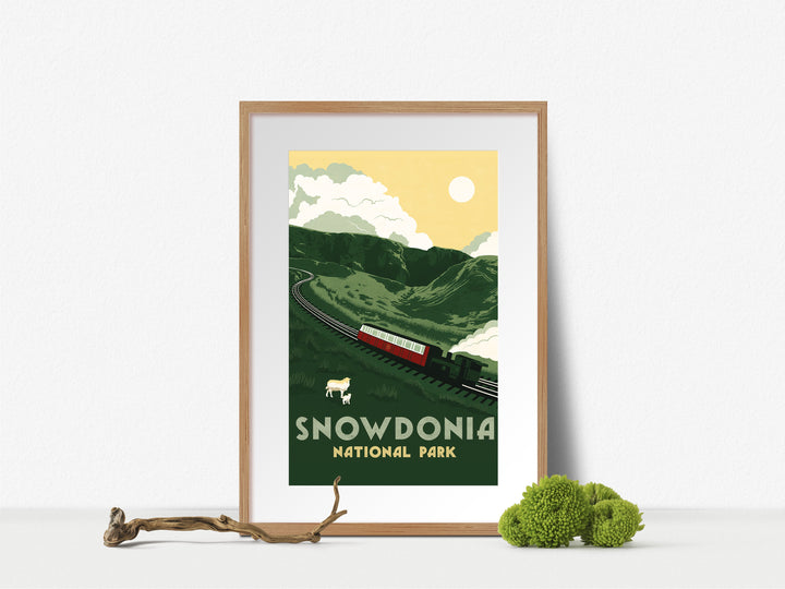 Snowdonia National Park Travel Poster Green