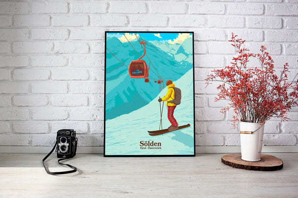 Solden Ski Resort Travel Poster
