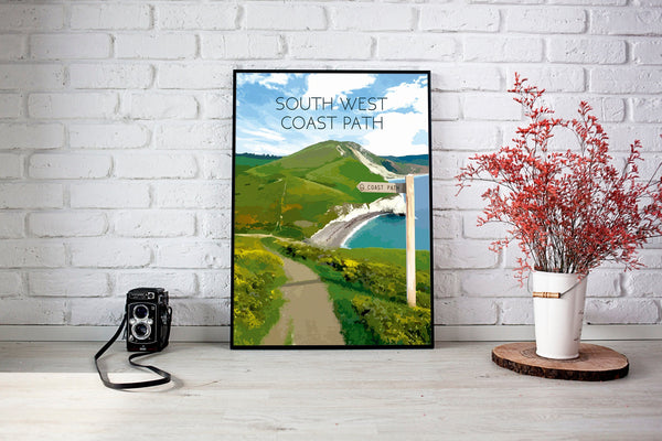 South West Coast Path National Trail Travel Poster
