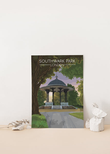 Southwark Park London Travel Poster
