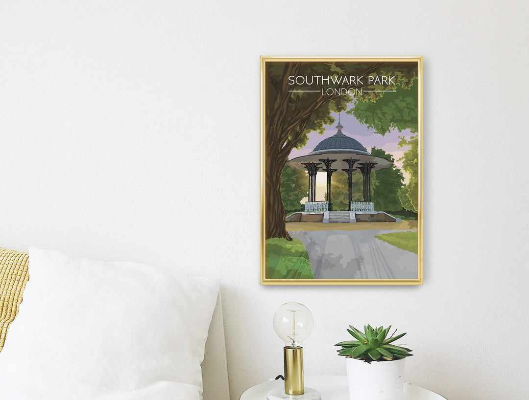 Southwark Park London Travel Poster