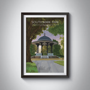 Southwark Park London Travel Poster