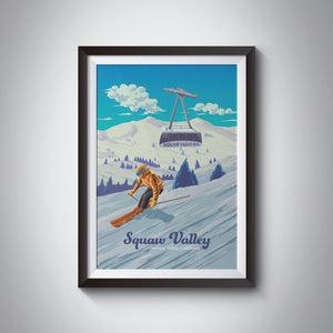 Squaw Valley California Ski Resort Travel Poster