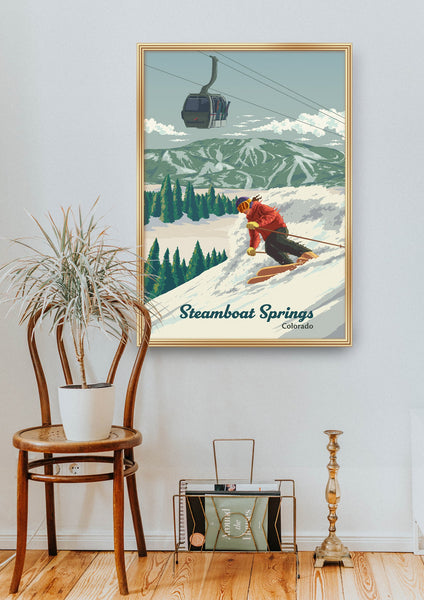 Steamboat Springs Colorado Ski Resort Travel Poster