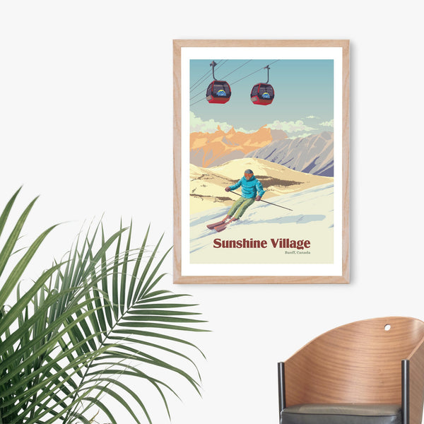Sunshine Village Banff Canada Ski Resort Travel Poster