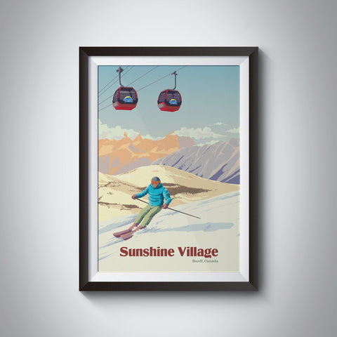 Sunshine Village Banff Canada Ski Resort Travel Poster