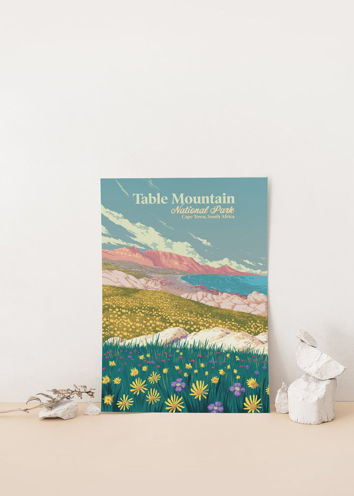 Table Mountain National Park Cape Town South Africa Travel Poster