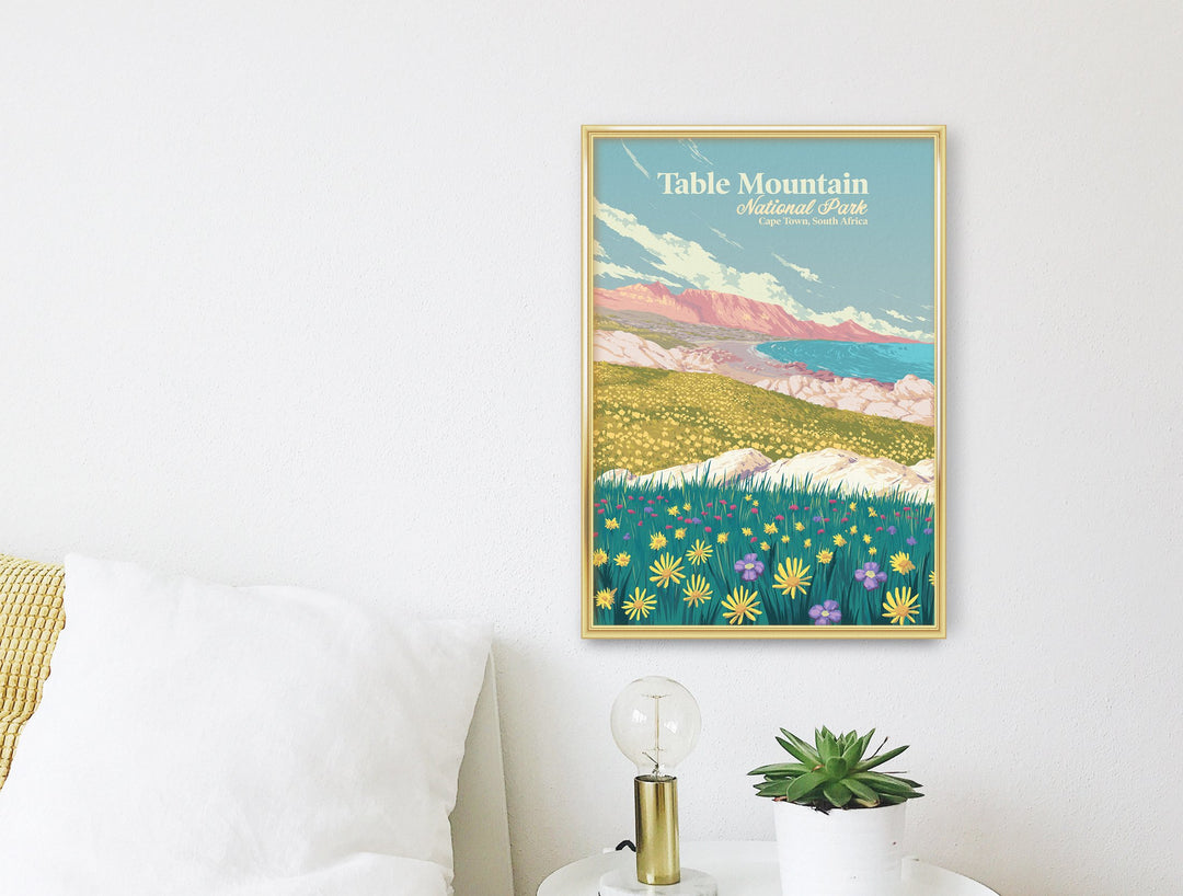 Table Mountain National Park Cape Town South Africa Travel Poster