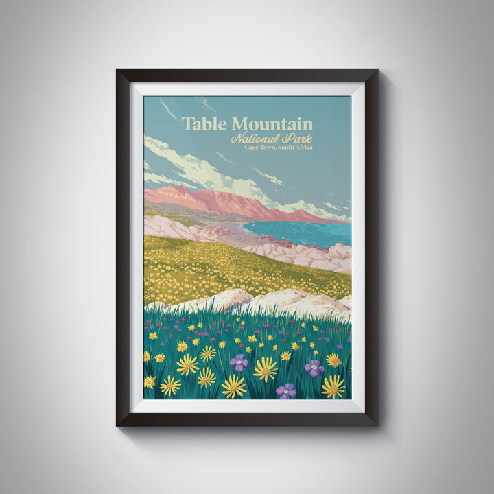 Table Mountain National Park Cape Town South Africa Travel Poster