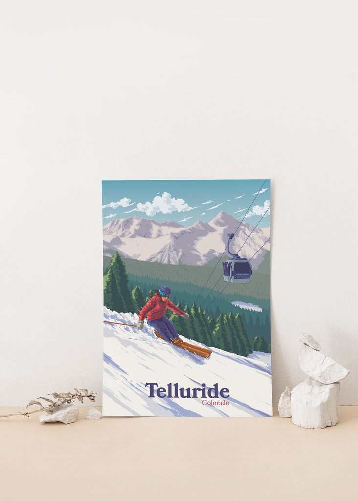 Telluride Colorado Ski Resort Travel Poster – Bucket List Prints