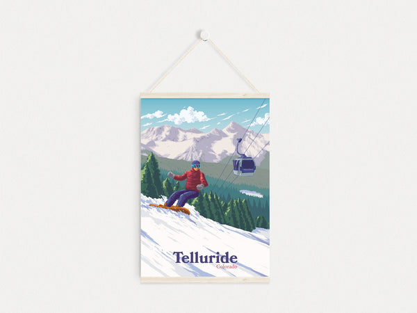 Telluride Colorado Snowboarding Travel Poster