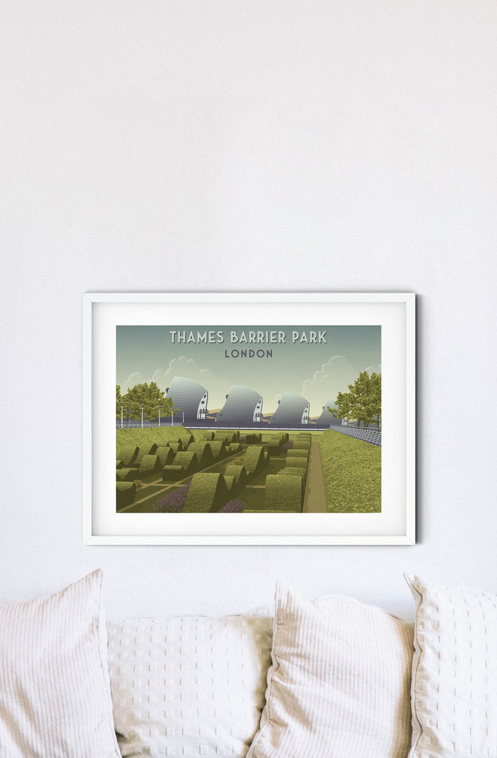 Thames Barrier Park London Travel Poster