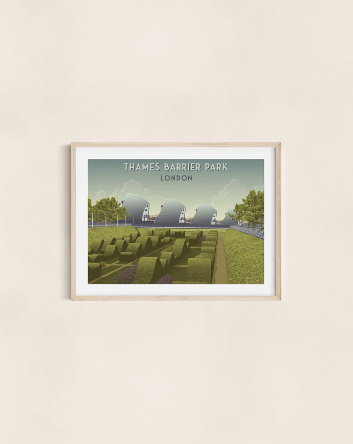 Thames Barrier Park London Travel Poster