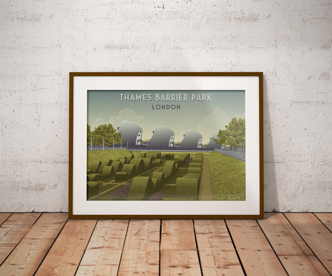 Thames Barrier Park London Travel Poster