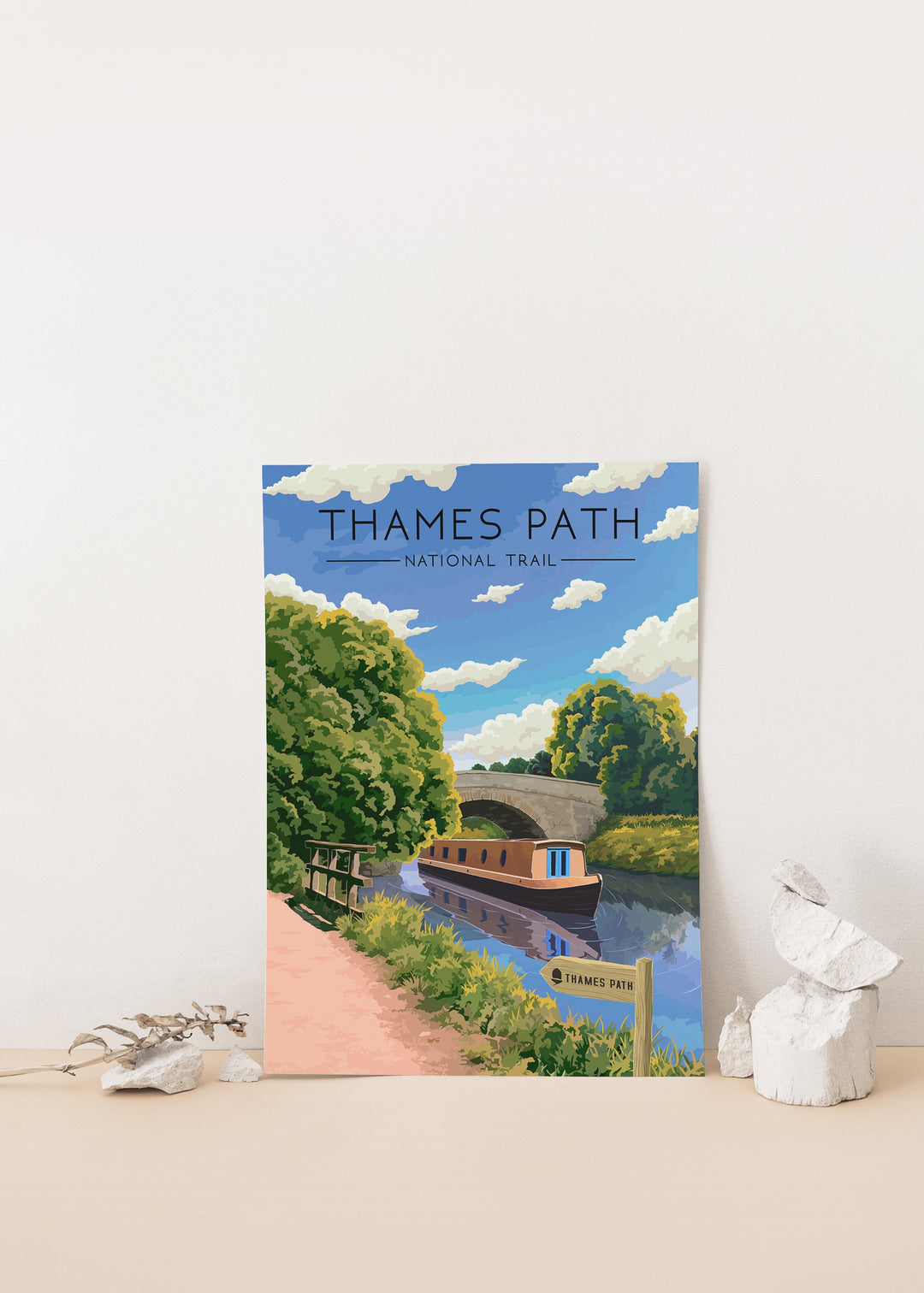 Thames Path National Trail Travel Poster