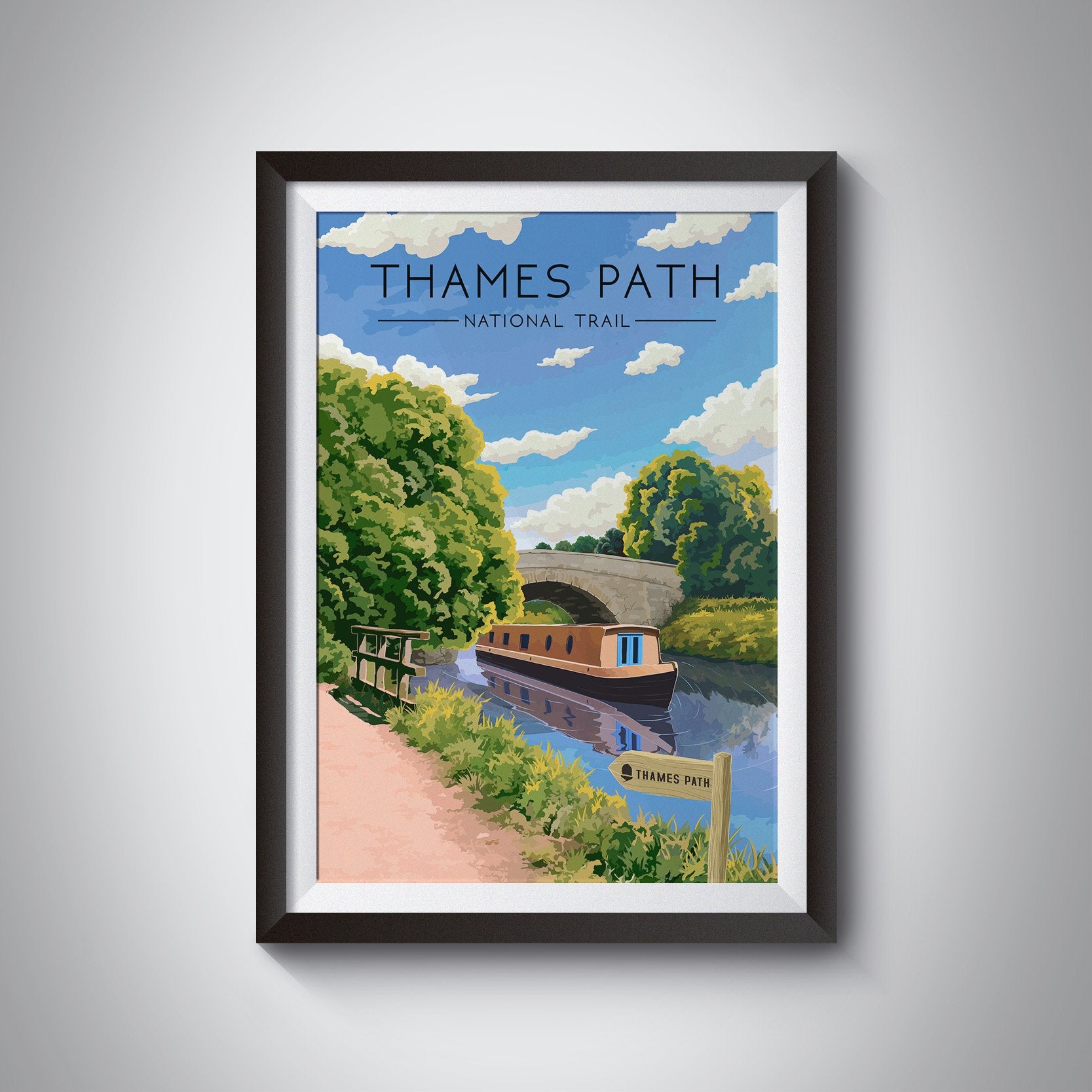 Thames Path National Trail Travel Poster