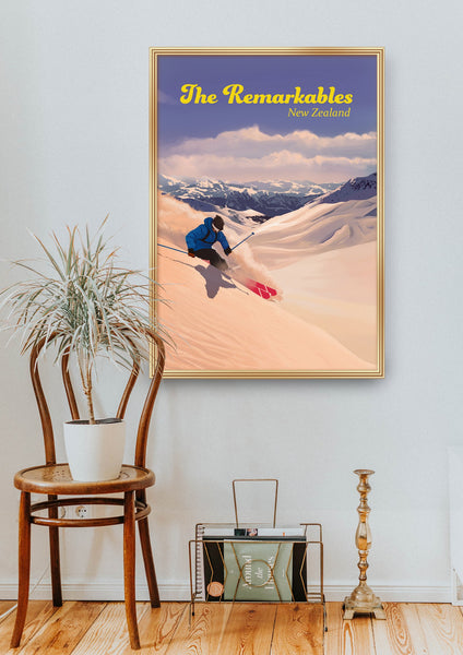 The Remarkables Ski Resort Travel Poster