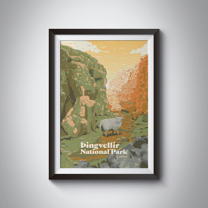 Thingvellir National Park Iceland Travel Poster