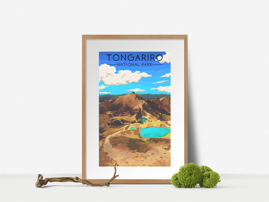 Tongariro National Park New Zealand Travel Poster