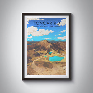 Tongariro National Park New Zealand Travel Poster