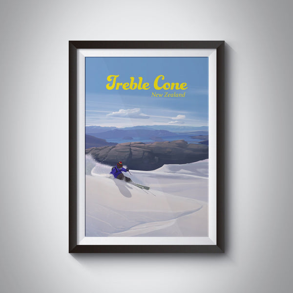 Treble Cone Ski Resort Travel Poster