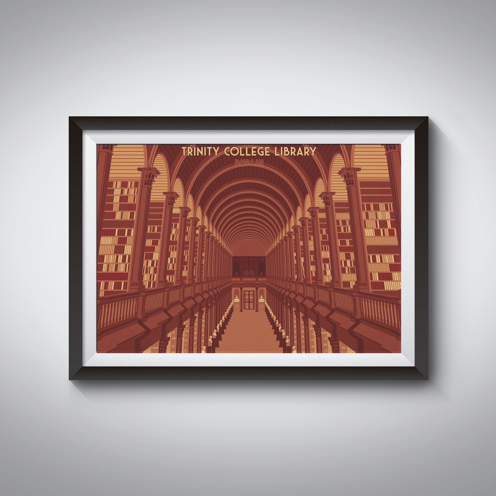 Trinity College Library Dublin Travel Poster