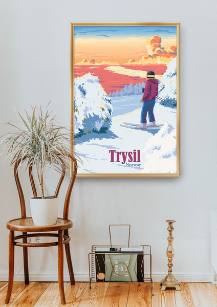 Trysil Norway Ski Resort Travel Poster