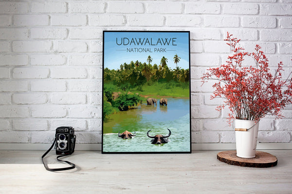 Udawalawe National Park Travel Poster, Sri Lanka
