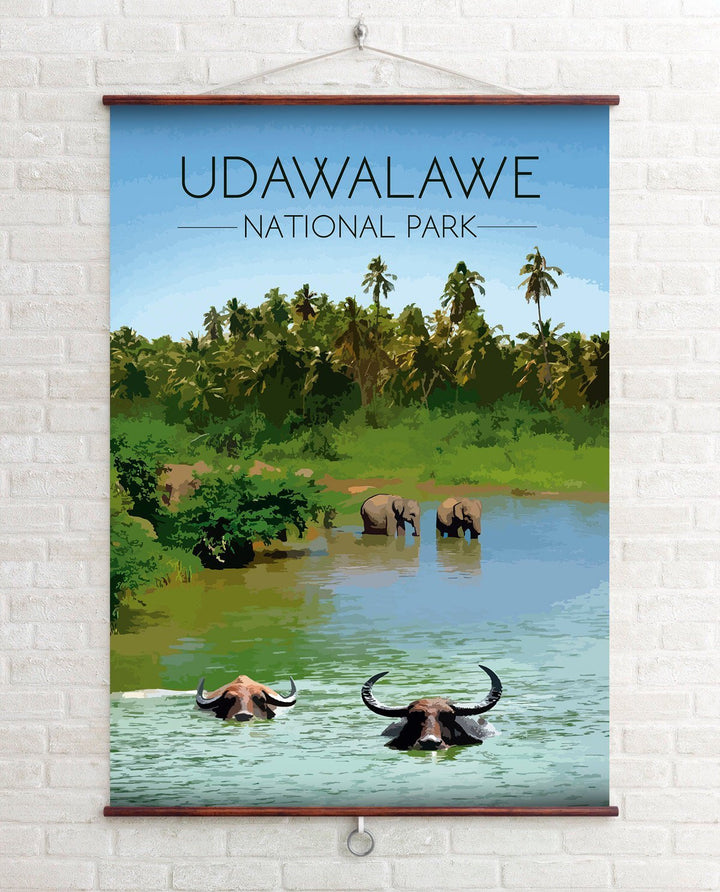 Udawalawe National Park Travel Poster, Sri Lanka