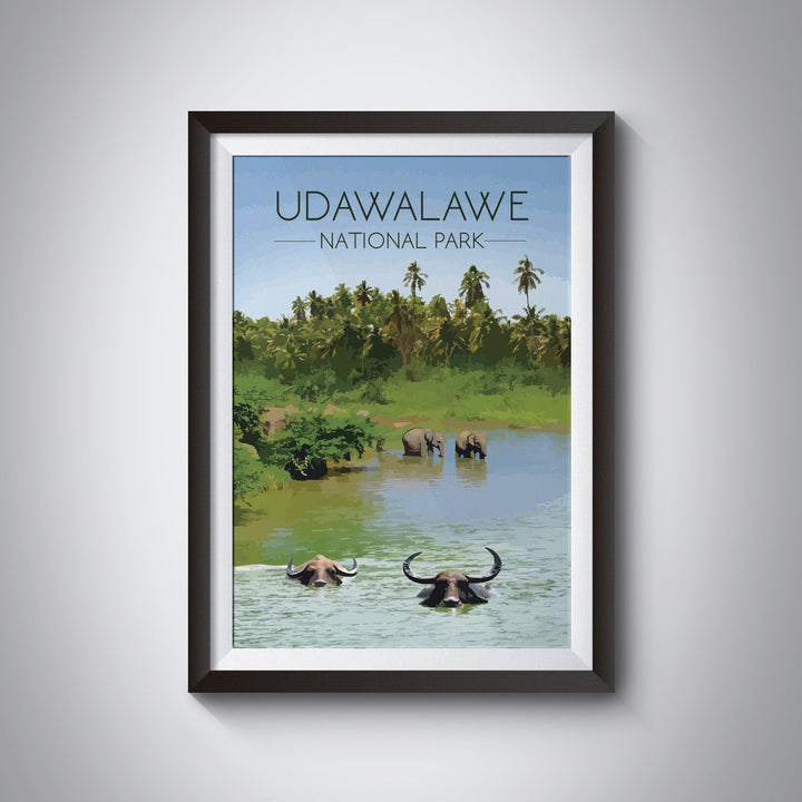 Udawalawe National Park Travel Poster, Sri Lanka