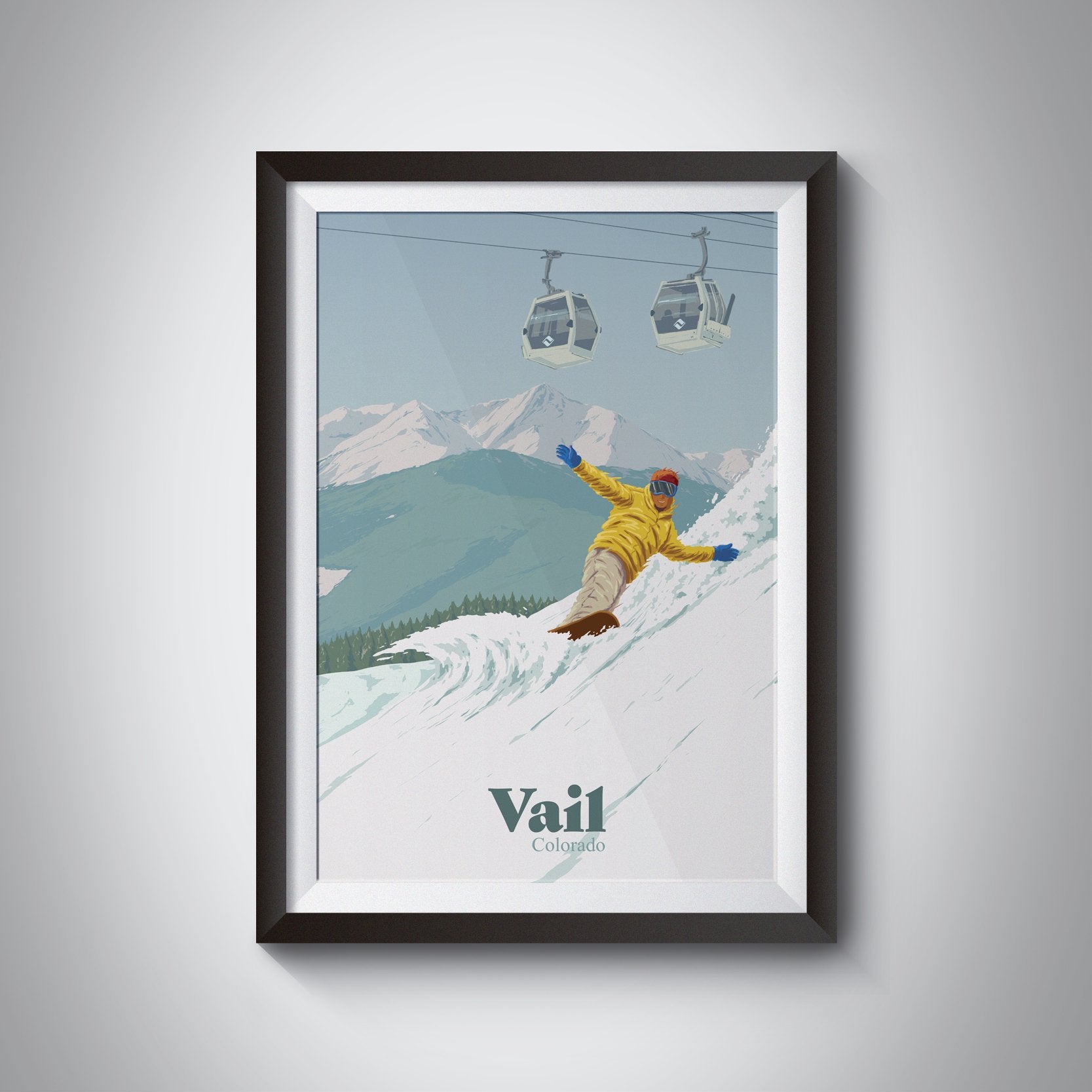 Vail Colorado Snowboarding Travel Poster