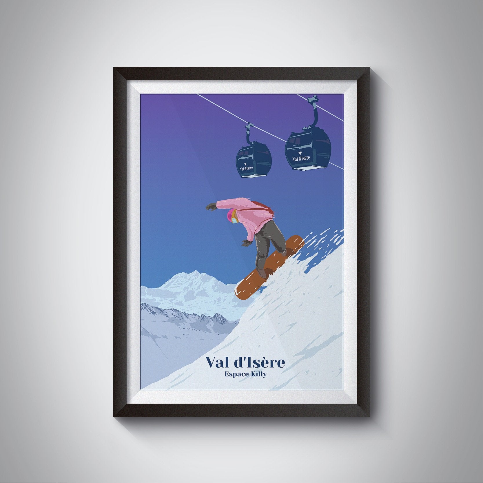 Val d'Isere Snowboarding Travel Poster