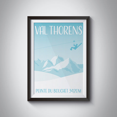 Val Thorens Minimalist Ski Resort Print