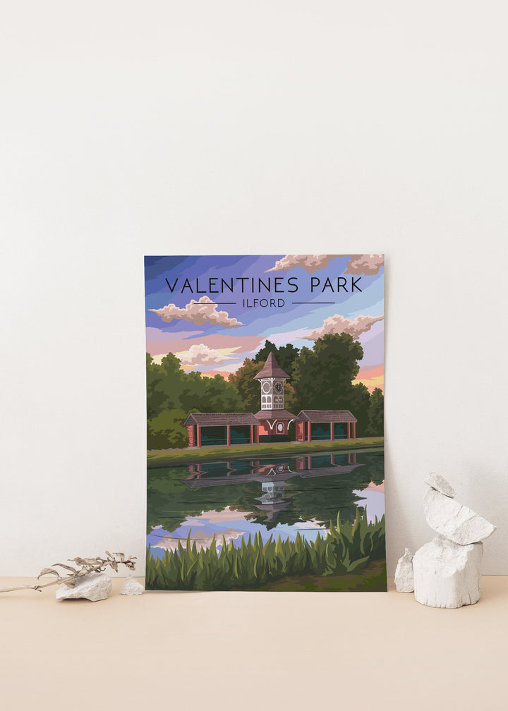 Valentines Park London Travel Poster