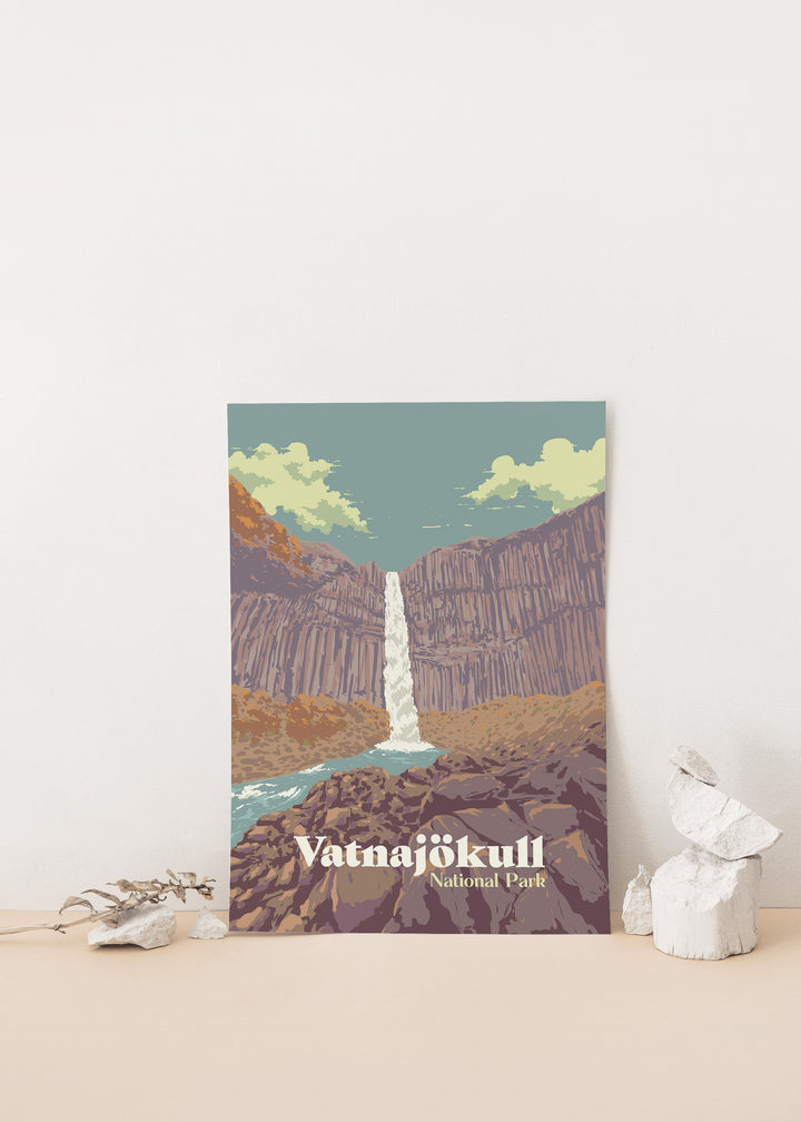 Vatnajokull National Park Iceland Travel Poster