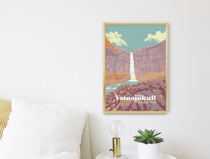 Vatnajokull National Park Iceland Travel Poster