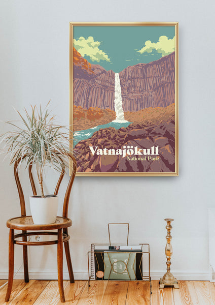 Vatnajokull National Park Iceland Travel Poster