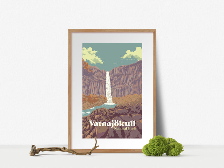 Vatnajokull National Park Iceland Travel Poster