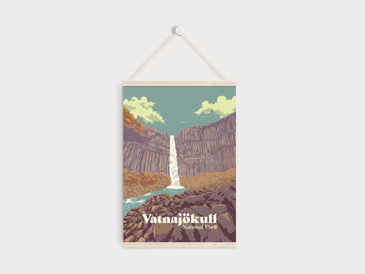 Vatnajokull National Park Iceland Travel Poster