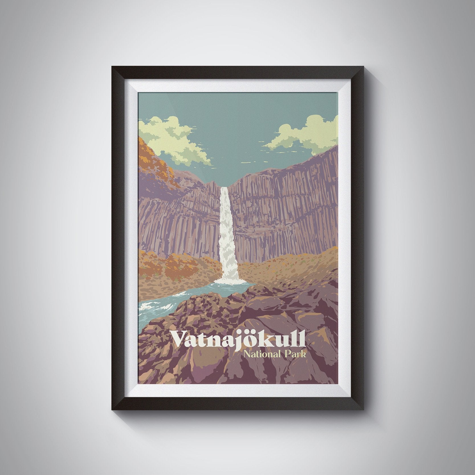Vatnajokull National Park Iceland Travel Poster