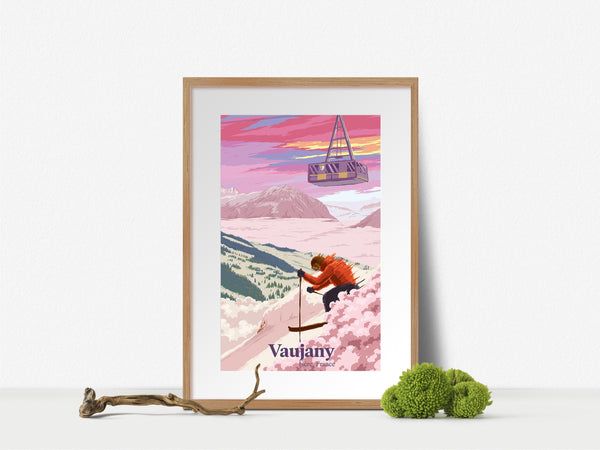 Vaujany Ski Resort Travel Poster
